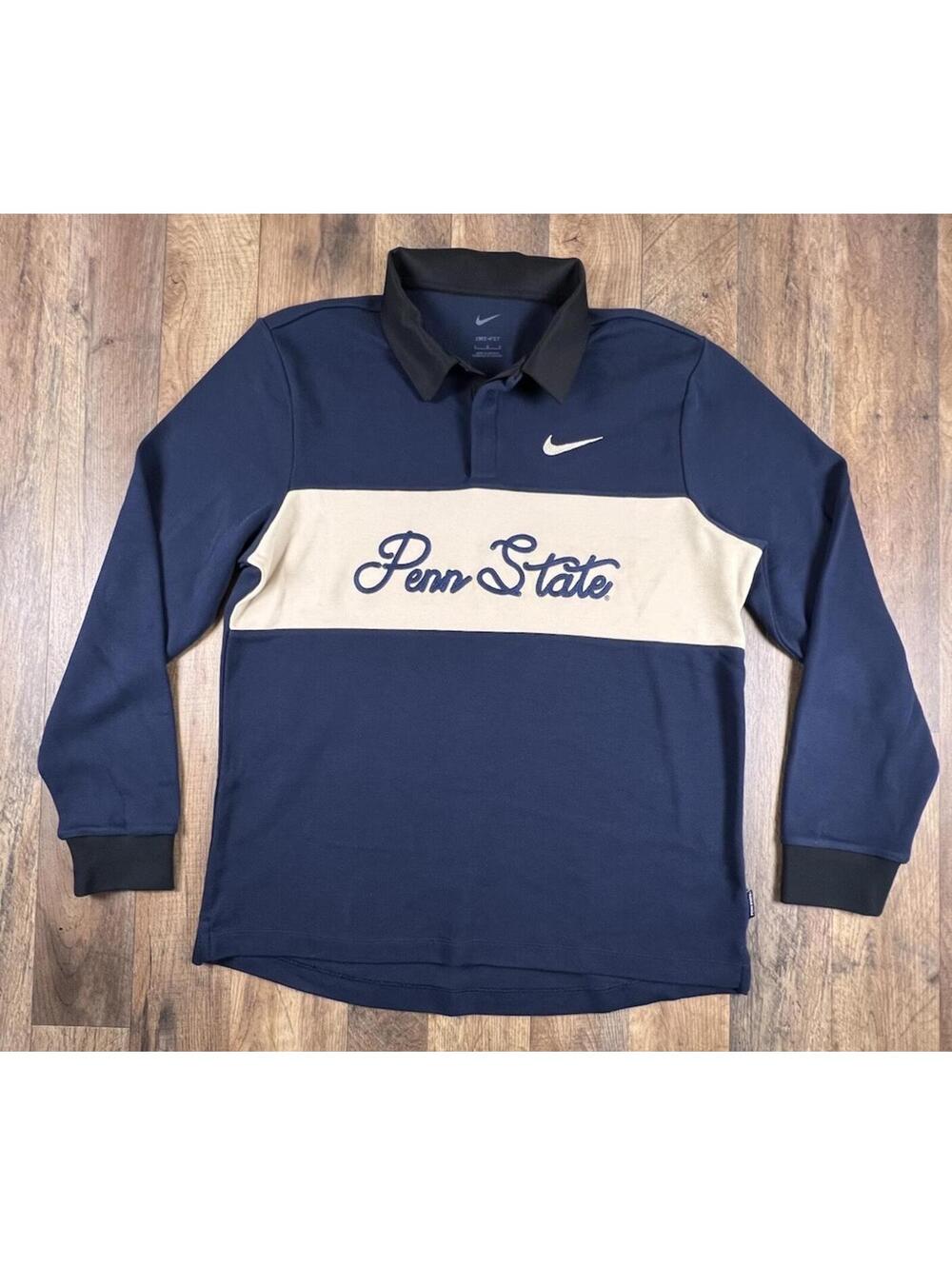 Nike Promo Penn State Nittany Lions Heavyweight Rugby Polo L RARE EUC Stitched
